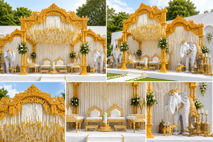 Mandap clásico Aarya para ceremonias de boda hindúes, Mandap Royal Gujarati Vivah Mayur para bodas al aire libre - Product Image 2