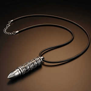 11mm Pure Titanium Steel Pendant with Adjustable Leather <b>Rope</b> <b>Necklace</b> for <b>Men</b> - Product Image 4