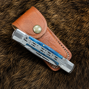 Navaja Plegable Personalizada OEM con Mango Azul, Cuchillo Utilitario EDC con Bloqueo Lineal para Acampar al Aire Libre y Uso Diario - Product Image 6