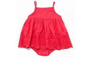 Ropa de burbujas para niñas pequeñas, vestido de bebé bordado, vestido de algodón encantador a la moda para niñas, vestido rojo sin mangas a precio mayorista - Product Image 3
