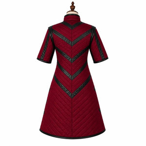 Manteau matelassé médiéval pour femme, best-seller, bordeaux, veste de guerrier fantastique, costume de cosplay LARP Renaissance - Product Image 4