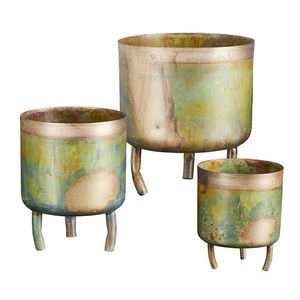 Pot de jardin en métal élégant, jardinière haut de gamme, récipient décoratif pour fleurs, décoration moderne pour la maison, intérieur/extérieur, présentoir pour plantes botaniques - Product Image 5