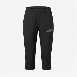 Pantalon de survêtement noir North Approach, longueur genou, avec logo brodé, taille élastique, respirant, en polyester, vêtements de sport - Product Image 1