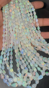 ลูกปัดโอปอลเอธิโอเปีย AAA ทรงหยดน้ำเจียระไน ขนาด 7-9 มม. เจาะตรง ทรงบริโอเล็ต อัญมณีธรรมชาติ ขนาด 17 นิ้ว สำหรับทำเครื่องประดับ - Product Image 5