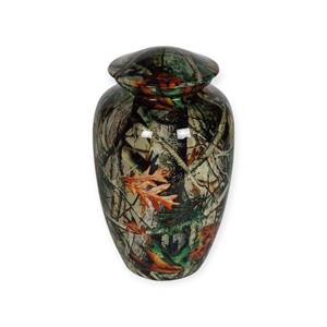 Woodland Camouflage Cremation <b>Urn</b> with Realistic Forest Leaf Pattern Elegant Nature Inspired Memorial Keepsake <b>Urn</b> for Ashes - Product Image 1