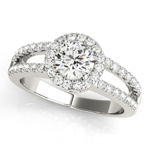 Vaayu Jewels IGI Certified Lab Grown Brilliant Cut Halo <b>Split</b> Shank Wedding Bridal <b>Ring</b> Set 10K/14K/18K Gold 925/935 Silver - Product Image 3