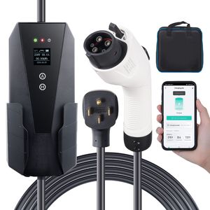 Cargador Portátil para Vehículos Eléctricos de 240V 32A con Cable de 8.5 Metros e Interfaz Tipo 1 (Enchufe NEMA 14-50P 16/20/24/32A Ajustable) - Product Image 1