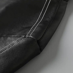 Chaqueta de Cuero para Hombre, Estilo Urbano, con Cuello Alto, Diseño a Prueba de Viento, Nueva Moda, CP-MLJ-13 - Product Image 4