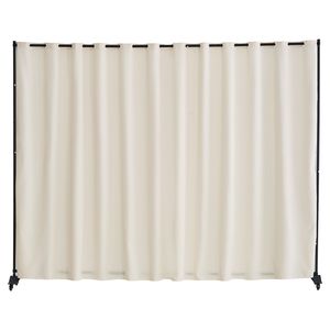 Divisorio portatile da 96 120 pollici con schermo divisorio Beige per Privacy con ruote per sala da pranzo e studio - Product Image 1