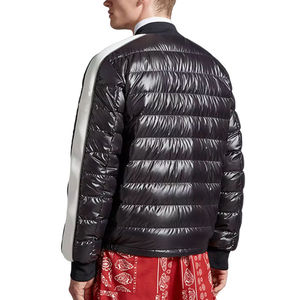 Veste matelassée noire pour homme, à capuche, fermeture éclair, respirante, coupe-vent, décontractée, hiver, en nylon, rembourrée de coton, 100% polyester - Product Image 5