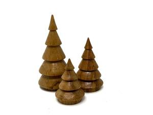 Juego de Decoración Navideña de Madera, 3 Piezas, Decoración Rústica Hecha a Mano para Mesa, Tema Forestal, Forma Triangular, Decoración Invernal para el Hogar - Product Image 5