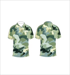 เสื้อโปโลลายพรางสีเขียวอ่อนแขนสั้นชุดกีฬากอล์ฟลำลองแบบสบายๆ - Product Image 1