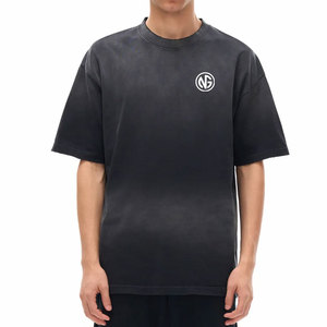 T-shirts décontractés effet délavé fabriqués au Pakistan, 100 % coton, coupe ample, imprimés, prix de gros, pour hommes - Product Image 1