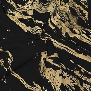 Women's Square Scarf Black Gold Foil Print Reversible Other Material Spring Daily Wear Digital Printing Lightweight - Product Image 3