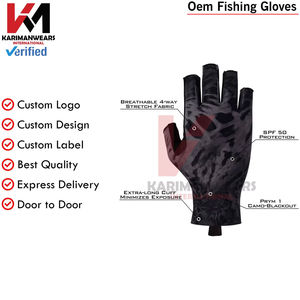 Gants de pêche professionnels imperméables, antidérapants, à séchage rapide, respirants, avec protection des doigts et sangle de poignet réglable - Product Image 4