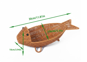 Panier de rangement en rotin naturel fait main en forme de poisson pour fruits, collations et décoration intérieure, fabriqué au Vietnam - Product Image 3