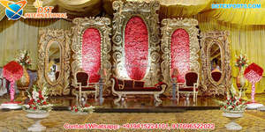 Designer Paisleys Wedding <b>Frame</b> Decoration Latest Wedding Paisleys <b>Backdrop</b> <b>Frames</b> Set White Finish FRP <b>Frame</b> Decoration - Product Image 5