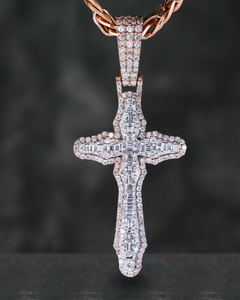 Colgante de Cruz de Plata de Ley 925 Personalizado, Joyería Religiosa, Colgante Hip Hop, Joyería Fina, Colgante de Moissanita Personalizado - Product Image 1