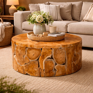 Mesa de Centro ARTERRA Premium de Raíz de Teca Rústica, Exhibe una Exquisita Artesanía en Madera que Resalta la Textura Natural de la Raíz de Teca - Product Image 3