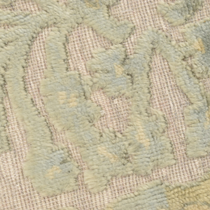 Alfombra Oushak de Lana Anudada a Mano, Color Crema, Verde Salvia y Dorado Suave, con Medallón Floral, de Pelo Corto, Estilo Vintage para Sala de Estar - Product Image 5