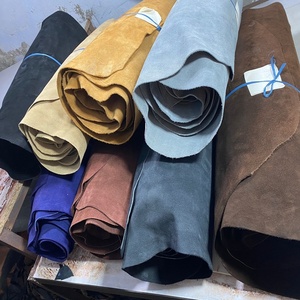 Cuero de vaca premium, gamuza dividida, color verde oliva crema, ISONZ 0.8-2.2mm, para cinturones, bolsos, fundas, chaquetas, ropa y zapatos personalizados. - Product Image 4