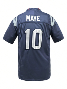 Men's Navy Blue Soccer Jersey Set Number 10 Sublimated Print Moisture Wicking Short Sleeve Athletic Fit Adult Size - Product Image 6