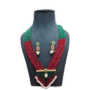 Ensemble de collier de créateur de mode indien traditionnel multi-look bijoux de mode indiens pour les femmes et les filles tenue de fête - Product Image 1