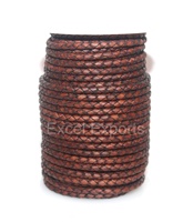 Cordon tressé en cuir véritable marron 3mm/4mm - Accessoires de bijouterie multi-usages pour la fabrication de colliers DIY, qualité excellente, 10m/20m, livraison express