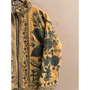 Blouson Bomber en Velours Matelassé pour Femme, Broderie Florale Faite Main, Réversible, Écologique, Hiver/Automne/Printemps, Coton/Nylon - Product Image 4