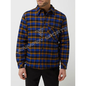 Long Sleeve 100% Cotton <b>Flannel</b> Fabric Shirt <b>Jacket</b> Plaid Spring Men's Blouse Leisure Business Shirt For Men - Product Image 3