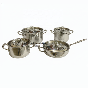 Gold Hammered Customized <b>Stainless</b> <b>Steel</b> Eco-Friendly Casserole Set Cooking Pots <b>Pan</b> Luxury Kitchenware Vegetable Shape Lid - Product Image 3