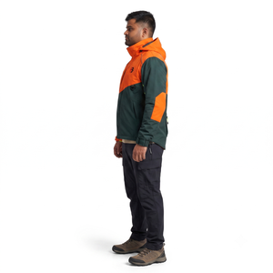 Mens Custom Coated Streetwear 3-Layer Nylon Ripstop <b>Waterproof</b> Stand Zipper Hunting <b>Jacket</b> Color Block Front Outerwear OEM - Product Image 3
