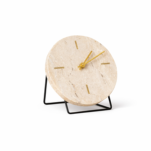 wholesale price Luxury White Marble <b>Desk</b> <b>Clock</b> with Geometric Design and Gold Hands Minimalistic Home Office <b>clocks</b> - Product Image 4