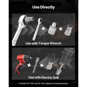 Kit di Rimozione Bulloni e Dadi a Impatto da 16 Pezzi con Adattatori e Estrattore a Perno, Valigetta Robusta in Acciaio Cr-Mo per la Rimozione di Bulloni e Viti - Product Image 5