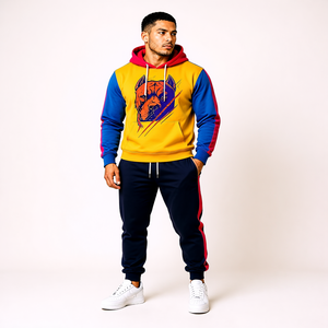 Mens Athleisure Set Hoodie And Tapered <b>Pants</b> Designed For Travel Comfort Stylish Casual Sports Outfit Daily Wear - Product Image 4