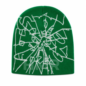 Gorro de Invierno HMR Sisterhood Brotherhood, Gorro de Punto Acrílico Verde, Estilo Urbano, Unisex, Informal, Bordado, Elegante - Product Image 1