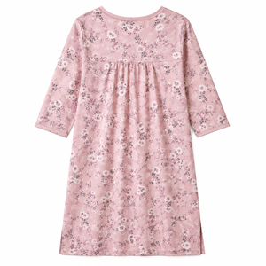 Camisón Floral de Franela para Mujer, 100% Algodón, Manga Larga, Cierre de Botones, Vestido de Dormir para Estar en Casa - Product Image 5