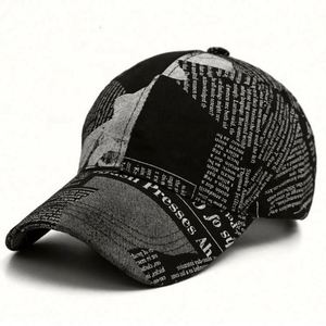 Gorras para Hombre y Mujer, Primavera Verano, Moda Retro, Gorra de Béisbol con Diseño de Periódico, Gorra Coreana para Deportes al Aire Libre, Protección Solar - Product Image 4