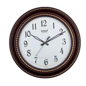 Sonam Round Wooden <b>Wall</b> <b>Clock</b> Quartz Analog Traditional Design For Living Room Made In India - Product Image 5