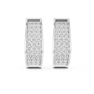 Juego de Aretes de Aro Simples en Oro Blanco de 18 Quilates con Baño de Rodio, Diamantes Cultivados en Laboratorio con Corte Brillante de 0.694CT, Certificados por IGI, Lujo para Uso Diario - Product Image 2