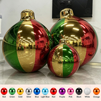 Décoration de Noël en forme de bulle miroir gonflable, sphères suspendues, grande boule miroir gonflable brillante, ballon miroir