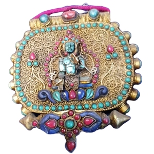 Handmade Gold-Plated Net Carve Ghau Tibetan Prnaments - Product Image 6