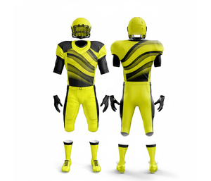 Uniforme d'équipe personnalisé de football américain professionnel |   Ensemble de football avec maillot et pantalon |   Vêtements de sport en polyester respirant - Product Image 1