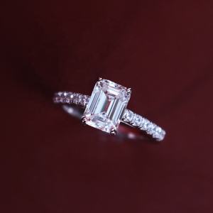 Fine Women Jewelry 925 Silver 18ct Gold Plated <span class=keywords><strong>GRA</strong></span> Certified Emerald Cut Moissanite Baguette Ring Destiny Jewellery - Product Image 4