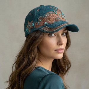 Gorra de Béisbol de Encaje para Mujer, a la Moda, con Bordado Artístico y Decoración de Pedrería, Cierre Elegante, Accesorio Diario - Product Image 6