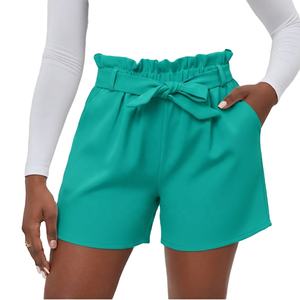 Pantalones de mujer de talla grande 2026 de moda, de cintura alta elástica, transpirables, con lazo, de pierna ancha, de estambre, informales, de color liso, de secado rápido. - Product Image 1
