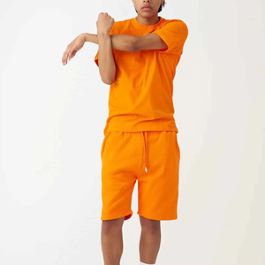 Nouvel ensemble vintage 2 pièces pour homme, été, écologique, respirant, polyester/coton, t-shirt à manches courtes et short, tenue de sport - Product Image 5