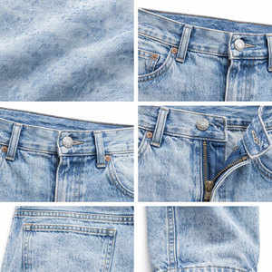 กางเกงยีนส์เดนิมวินเทจผู้ชาย ทรงปกติ ใส่สบาย เอวกลาง สไตล์ลำลอง สตรีทแวร์ ผ้าถัก ทรงตรง ติดกระดุม 100% - Product Image 3