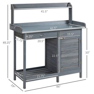 Open Shelf Storage <b>Garden</b> Workbench with <b>Tool</b> Holders - Product Image 3