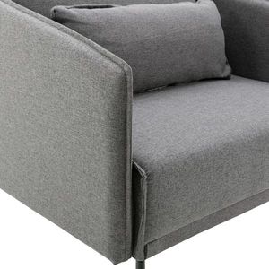 Poltrona Moderna Eco-Friendly con Schienale Alto, Divano Singolo in Tessuto Grigio per Soggiorno e Hotel - Product Image 4